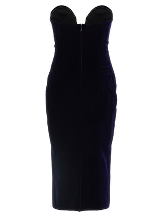 Vestido midi de viscosa azul