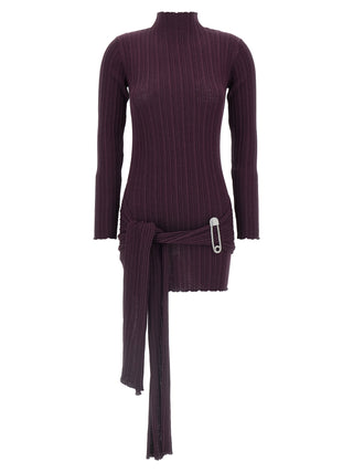 Purple Wool Short Dress