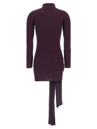 Purple Wool Short Dress
