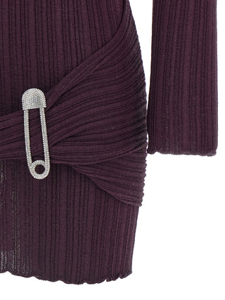 Purple Wool Short Dress