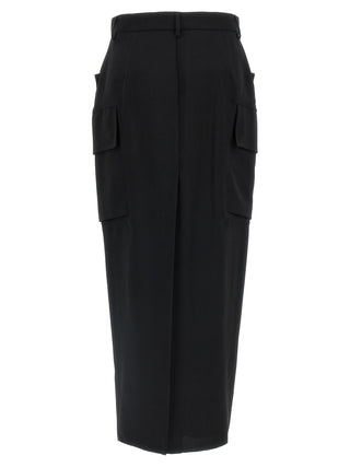 Falda midi de lana negra
