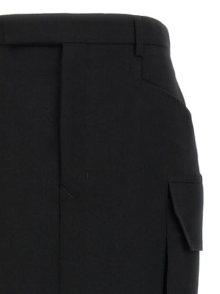 Falda midi de lana negra