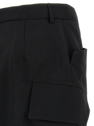 Falda midi de lana negra