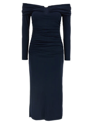 Blue Marabou Midi Dress