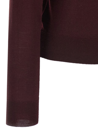 Bordeaux Virgin Wool Cardigan