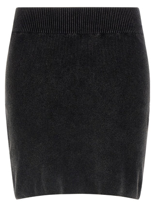 Black Cotton Long Skirt
