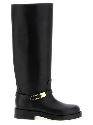 Black Calfskin Over The Knee