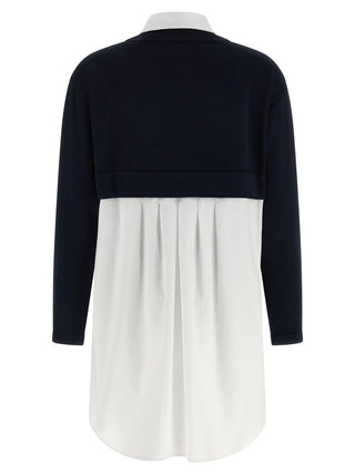 Blue Viscose Short Dress