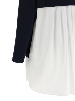 Blue Viscose Short Dress
