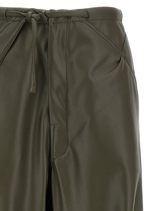 Pantalones bicolor de cuero