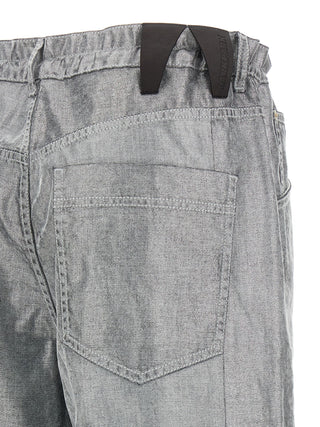Silver Cotton Jeans Denim