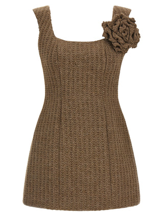 Brown Marabou Short Dress