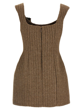 Brown Marabou Short Dress