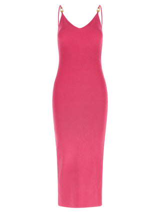 Fuchsia Viscose Midi Dress