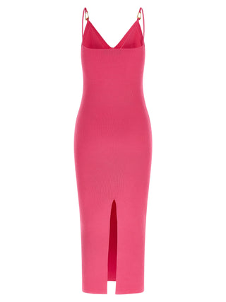 Fuchsia Viscose Midi Dress