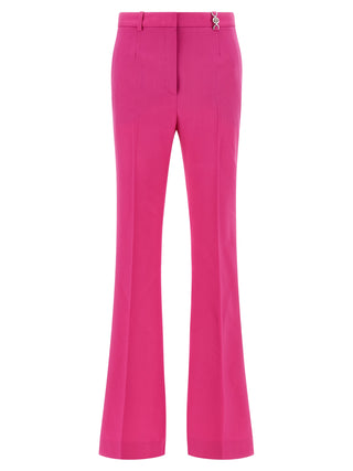 Fuchsia Virgin Wool Flared Pants