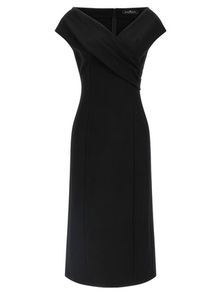 Black Viscose Midi Dress