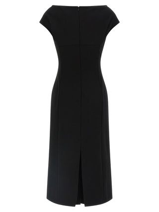 Black Viscose Midi Dress