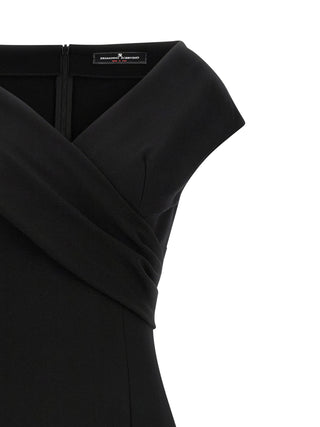 Vestido midi negro de viscosa