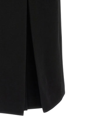 Vestido midi negro de viscosa