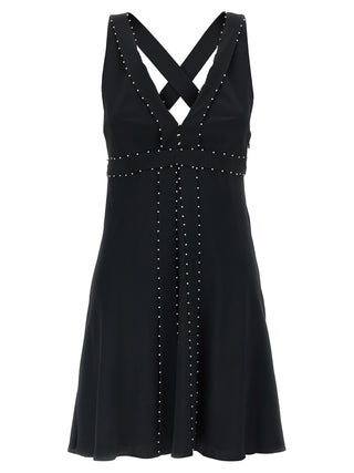 Black Acetate Short Dress