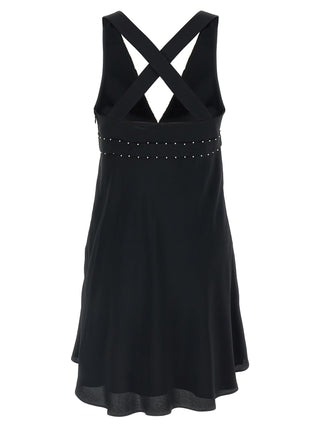Black Acetate Short Dress
