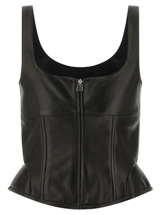 Black Lamb Leather Tank Tops