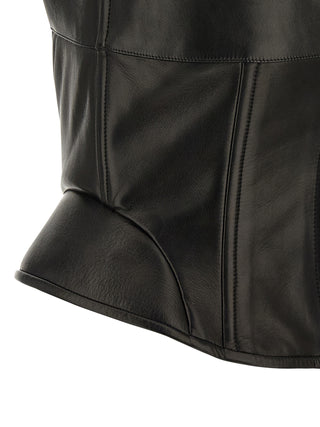 Black Lamb Leather Tank Tops