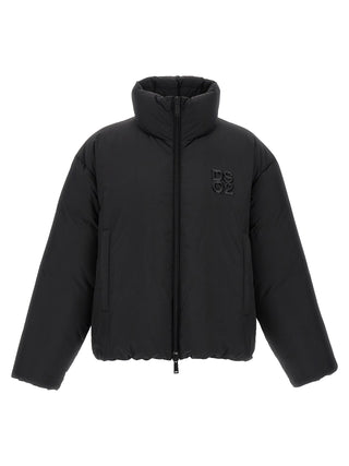 Black Polyester Full-Length Jacket