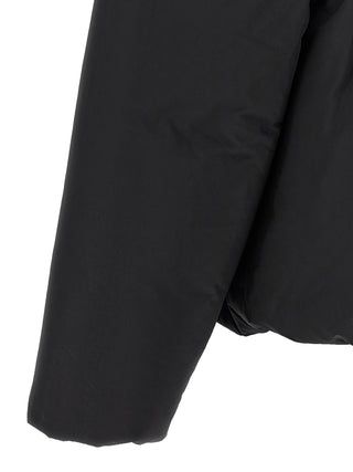 Black Polyester Full-Length Jacket