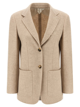 Beige Alpaca Leather Blazer