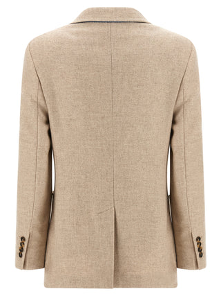 Beige Alpaca Leather Blazer