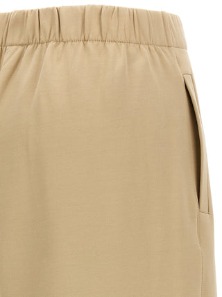 Brown Silk Casual Pants