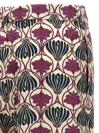 Purple Silk Casual Pants