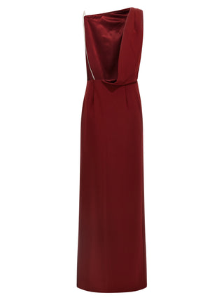 Bordeaux Triacetate Long Dress