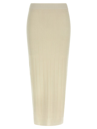 White Cashmere Midi Skirt