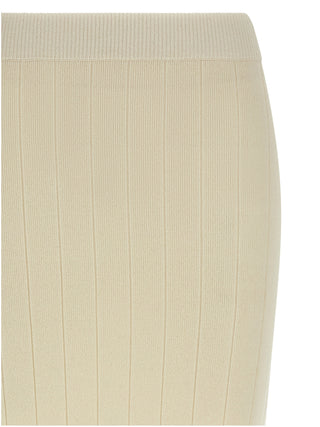 White Cashmere Midi Skirt