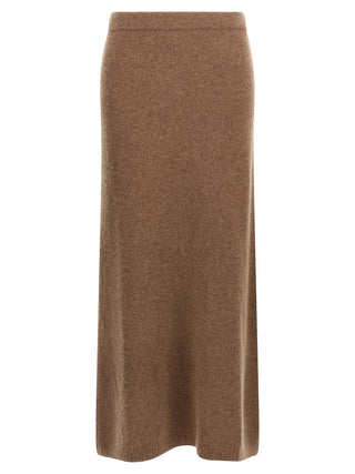 Gray Cashmere Midi Skirt