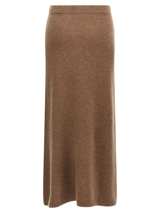 Gray Cashmere Midi Skirt