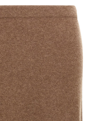 Gray Cashmere Midi Skirt