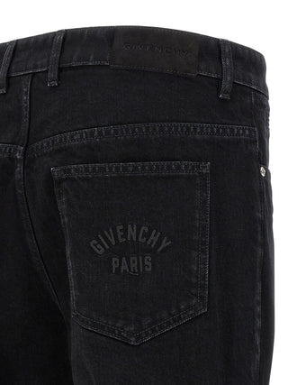 Black Cotton Straight-Leg Jeans