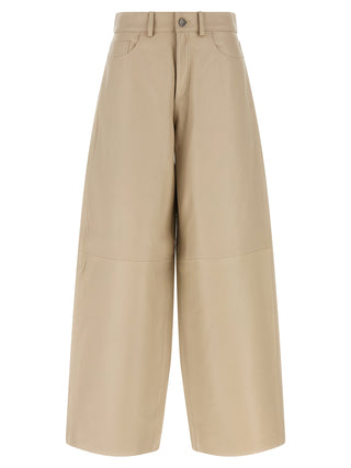 Beige Leather Pants
