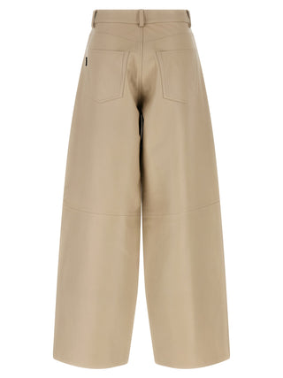 Beige Leather Pants