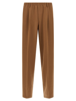 Brown Polyester Casual Pants