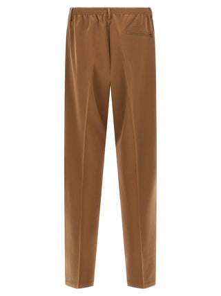 Brown Polyester Casual Pants