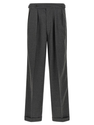 Gray Polyester Casual Pants