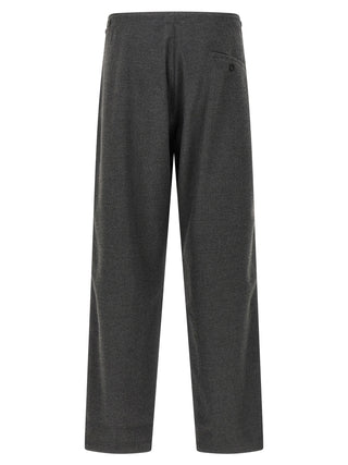 Gray Polyester Casual Pants