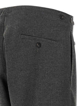 Gray Polyester Casual Pants