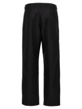 Black Polyester Casual Pants