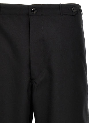 Black Polyester Casual Pants